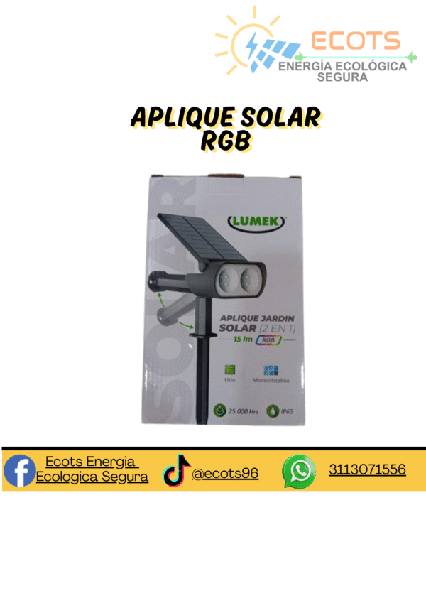 Aplique Solar Decorativo con Luces RGB – Iluminación Ecológica y Estética
