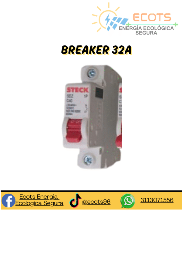 Breakers Termomagnéticos 32A– Protección Confiable para tu Sistema Eléctrico