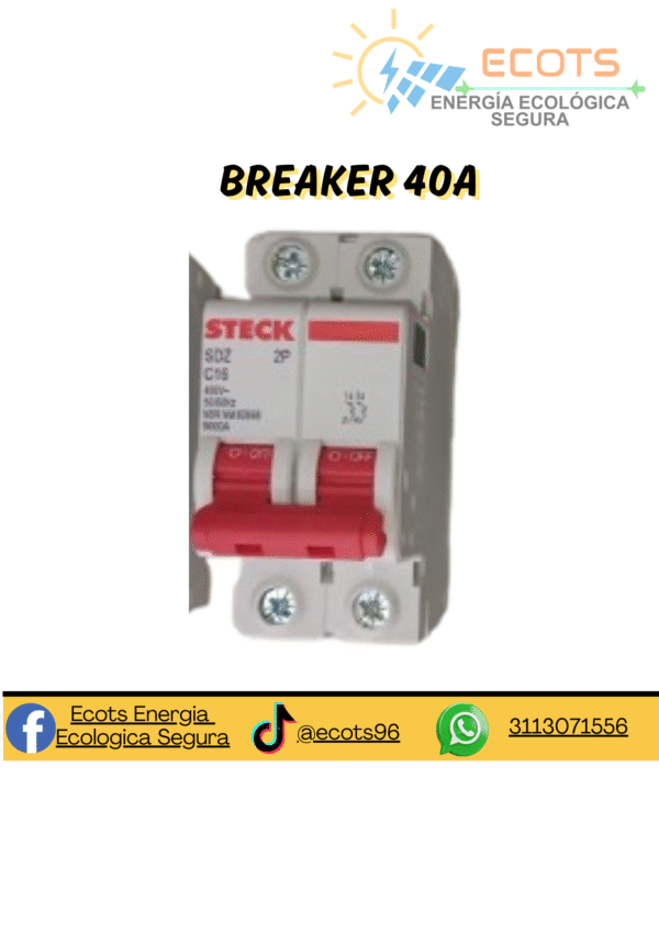 Breakers Termomagnéticos 40A – Protección Confiable para tu Sistema Eléctrico (copia)