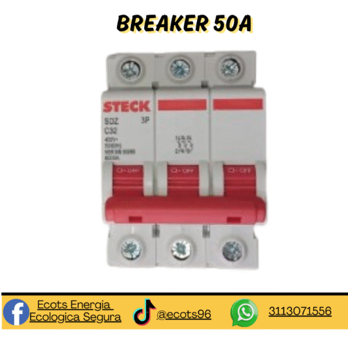 Breakers Termomagnéticos 50A– Protección Confiable para tu Sistema Eléctrico (copia)